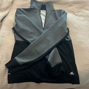 Adidas half zip two toned pull over